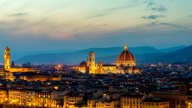 Sunrise-Time-Lapse-of-Florence-Skyline-in-Italy
