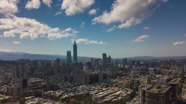 antena-centro-de-día-soleado-taipei-paisaje-panorama-4k-timelapse-Taiwán