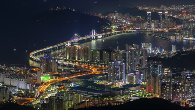 Zeitraffer-der-Stadt-Busan,-Südkorea