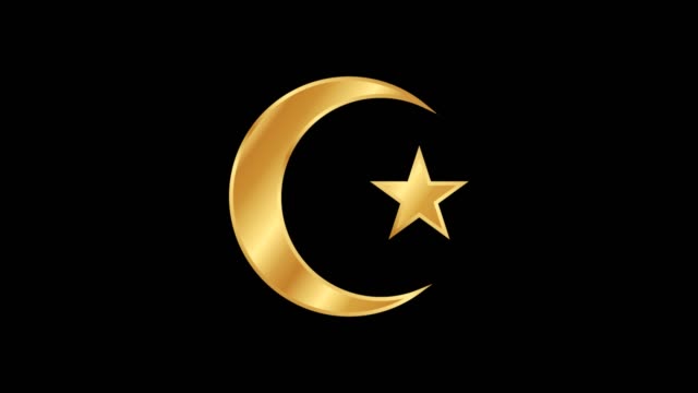 Islámica-religiosa-símbolo-de-animación,-partícula-animación-de-religioso-icono-islámico.