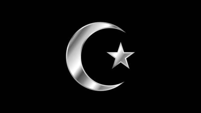 Islamische-religiöse-Symbol-Animation,-Partikel-Animation-des-religiösen-Symbol-islamischer.