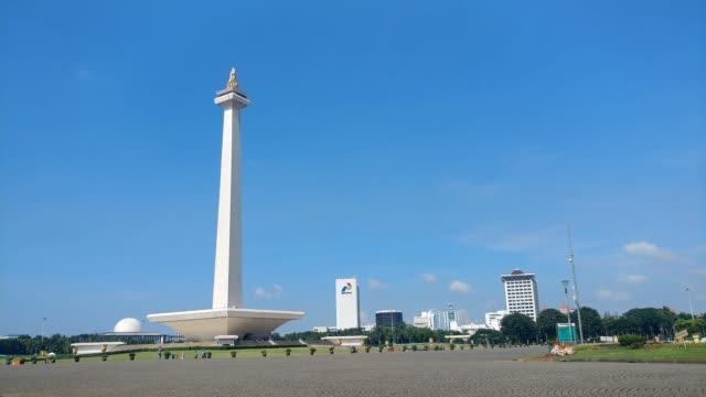 Un-videoclip-del-Monumento-Nacional-de-la-República-de-Indonesia,-o-también-conocido-como-Monas-en-Yakarta