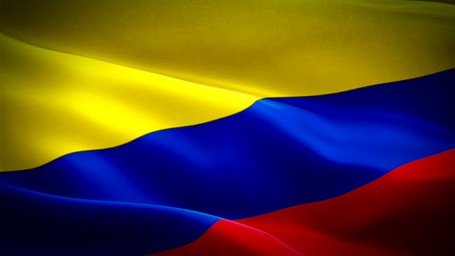 Colombia-flag-Motion-Loop-video-waving-in-wind.-Realistic-Colombian-Flag-background.-Colombia-Flag-Looping-Closeup-1080p-Full-HD-1920X1080-footage.-Colombia-south-america-country-flags-footage-video-for-film,news