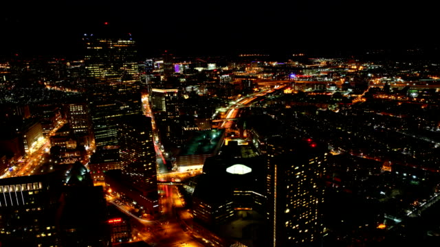 Timelapse-view-of-the-Boston-Skyline-at-dark