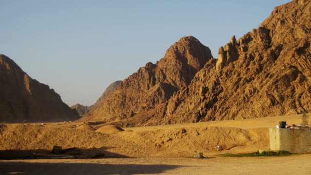Wüste-in-Ägypten,-Sand-und-Berge,-Panoramablick