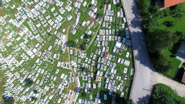 Aerial-view-of-Bosnian-graveyard