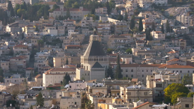 La-ciudad-de-Nazaret,-con-la-Basílica-de-la-Anunciación
