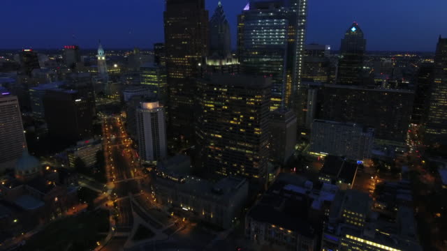 Philadelphia,-Pennsylvania-größte-Stadt-/-Nacht-Aerial