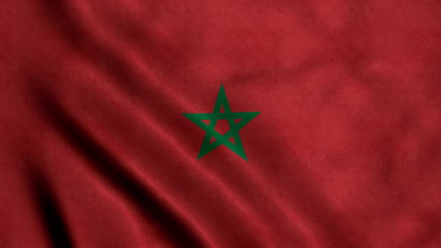 4K-nahtlose-Endlos-wiederholbar-Flagge-von-Marokko