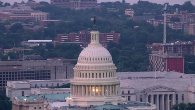 Close-up-aerial-view-of-the-Capital-Dome-and-Washington-D.C.