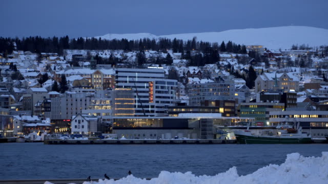 Abend-Blick-in-Tromsø,-Norwegen