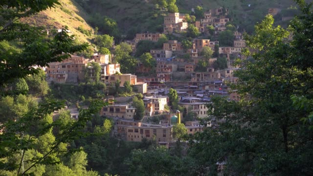 Blick-auf-Dorf-Masuleh,-Provinz-Gilan,-Iran.-UNESCO-Welterbe