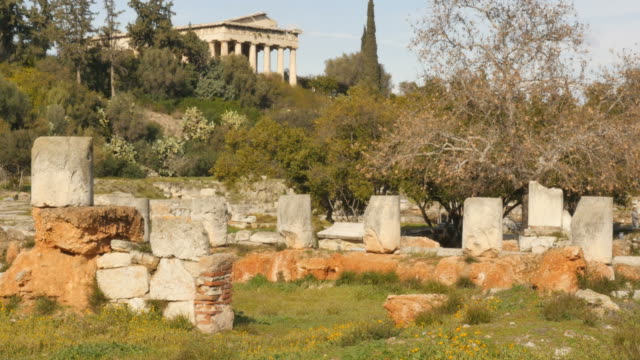 Agora-von-Athen-mit-Blick-auf-die-Tempel-des-Hephaistos-oder-Hephaisteion