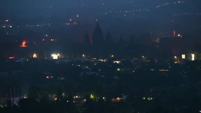 9.-Jahrhundert-Prambanan-Tempel-Abend-Nacht-Zeitraffer,-Indonesien