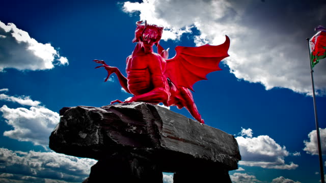 Guerra-mundial-una-lugares-de-recuerdo:-dragón-rojo-de-Gales-memorial