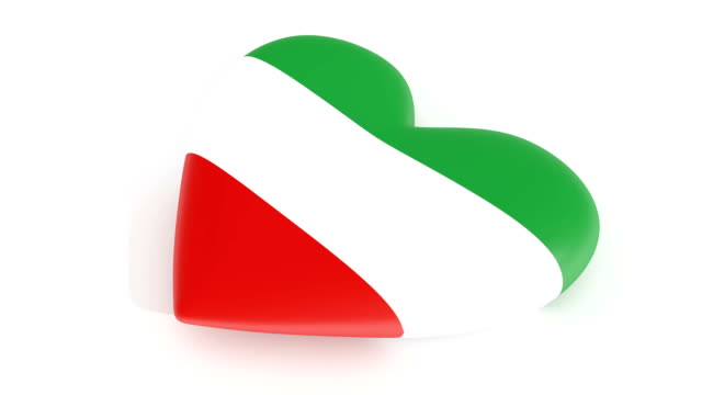 Pulsierende-Herz-in-den-Farben-der-Flagge-von-Iran,-auf-einem-weißen-Hintergrund,-3D-Rendering,-Schleife