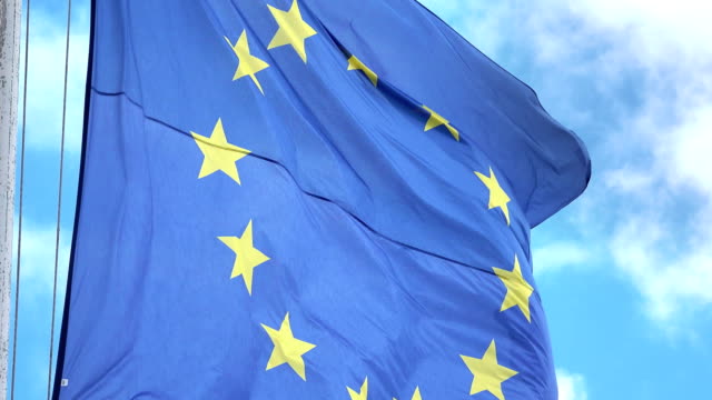 Flagge-der-Europäischen-Union-in-4k