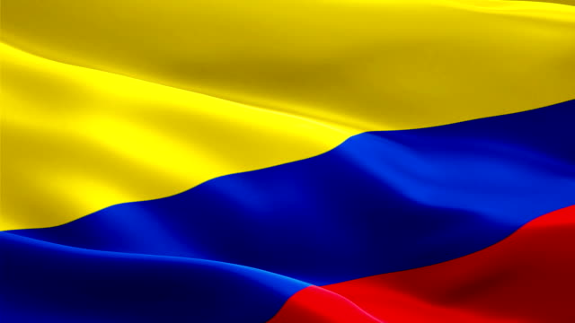Kolumbianische-Flagge-Closeup-1080p-Full-HD-1920X1080-Filmvideo-winken-im-Wind.-National-Bogota-3d-kolumbianische-Flagge-winken.-Zeichen-von-Kolumbien-nahtlose-Schleife-Animation.-Kolumbianische-Flagge-HD-Auflösung-Hintergrund-1080p