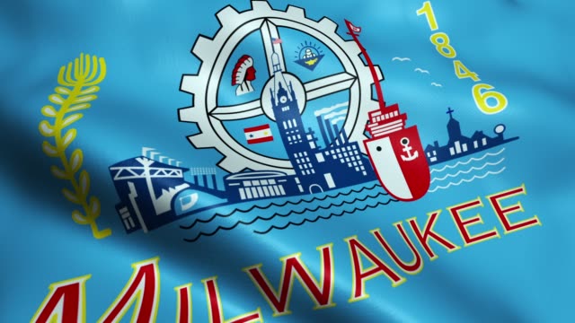 Flag-of-Milwaukee-USA-City-Seamless-Looping-Waving-Animation