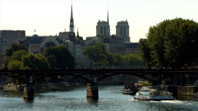 Barges-on-Seine-river