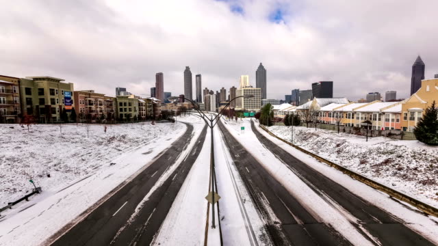 Paisaje-de-nieve-lapso-de-tiempo-de-la-ciudad-de-Atlanta