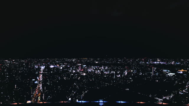 4-K-aérea-noche,-lapso-de-tiempo-de-Tokio-de-Roppongi