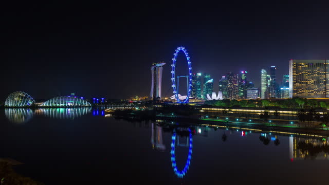 noche-ligera-Singapur-centro-panorama-4k-lapso-de-tiempo