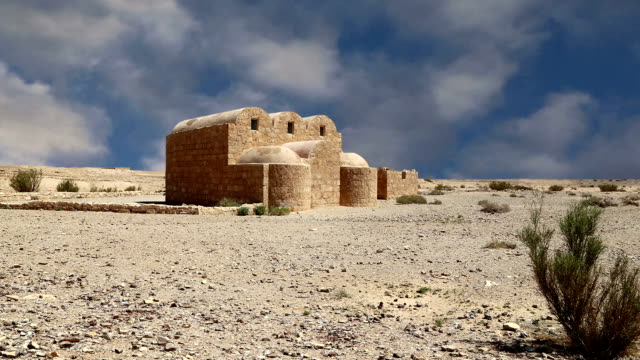 (Qasr)-de-Quseir-Amra-castillo-del-desierto-cerca-de-Amman,-Jordania.-Patrimonio-Mundial-con-el-famoso-fresco.
