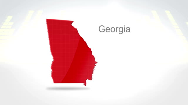 Motion-Graphics-3D-Animation-des-amerikanischen-Bundesstaates-Georgia