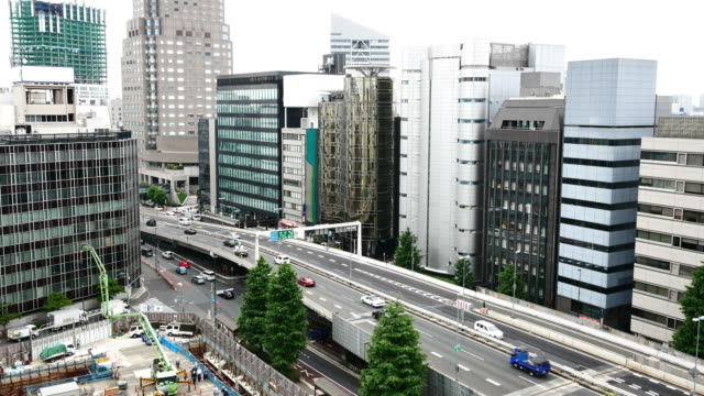Autobahn-Verkehr-in-Tokio,-Japan