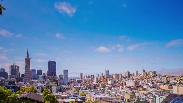 Tiempo-transcurrido---vista-panorámica-de-la-ciudad-de-San-Francisco-Skyline-4K