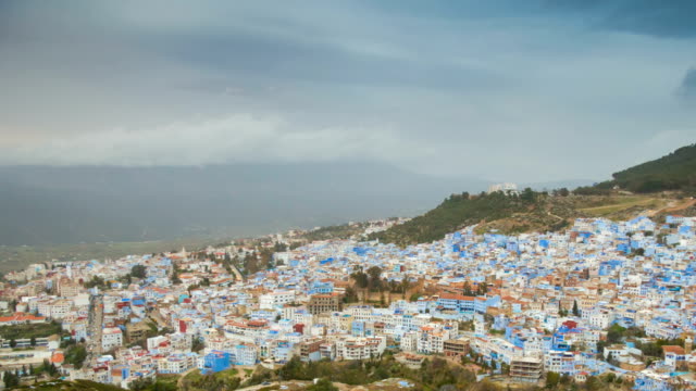 Chefchaouen-sunset-zoom-out-timelapse