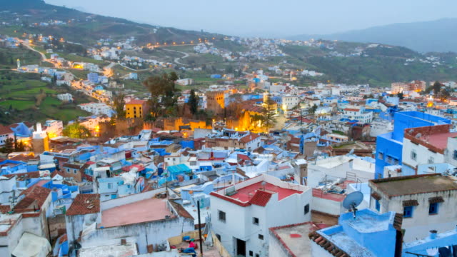 Chefchaouen-sunrise-zoom-out-timelapse