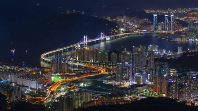 Zeitraffer-der-Stadt-Busan,-Südkorea