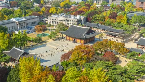 Timelapse-Herbst-der-Stadt-Seoul,-Südkorea