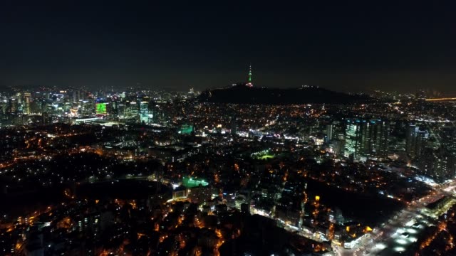 Aerial-of-Seoul,-South-Korea