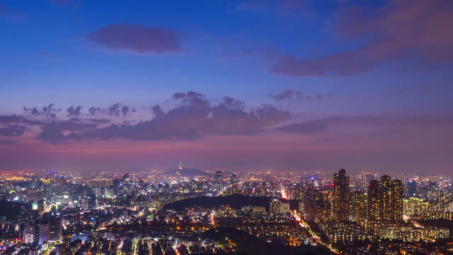4-k-Zeitraffer-von-Seoul-City-Skyline,-Südkorea.