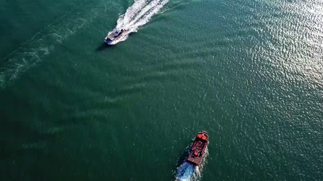 aerial-view-of-speed-boat-running-on-sea.incheon,-korea