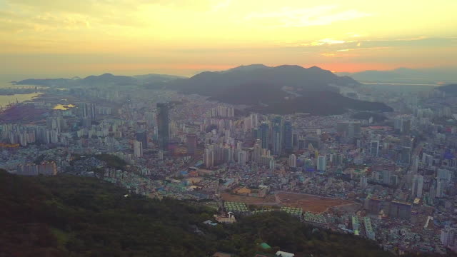 Aerial-View-of-Busan-city-cityscape-South-Korea