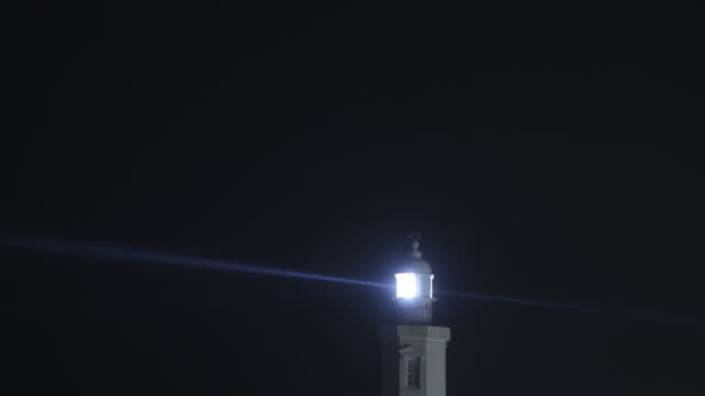 Timelapse-shot-of-lighthouse-of-lightbeam