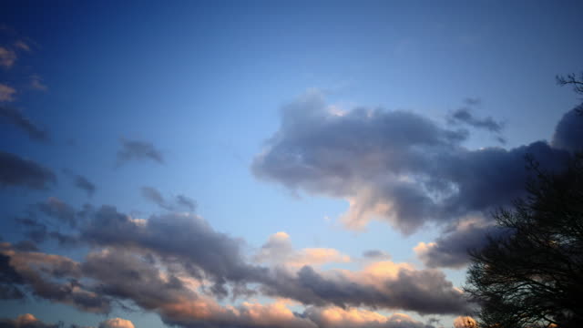 Bunte-himmlischen-Himmel-über-Bäume-in-bewegte-Wolken-Freiheit