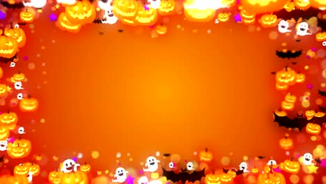 Halloween-Cute-Party-on-Orange-Background,Loop