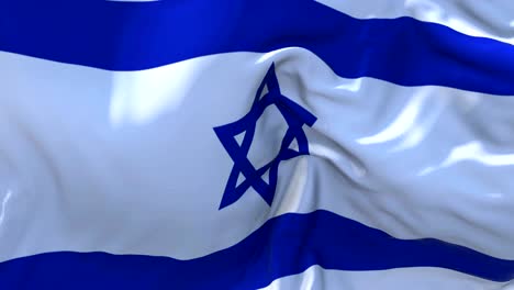 Israel-Flag-Waving-in-Wind-Slow-Motion-Animation-.-4K-Realistic-Fabric-Texture-Flag-Smooth-Blowing-on-a-windy-day-Continuous-Seamless-Loop-Background.