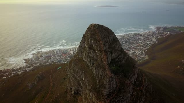 Luftaufnahme-des-Löwenkopf-in-Cape-Town,-Südafrika.