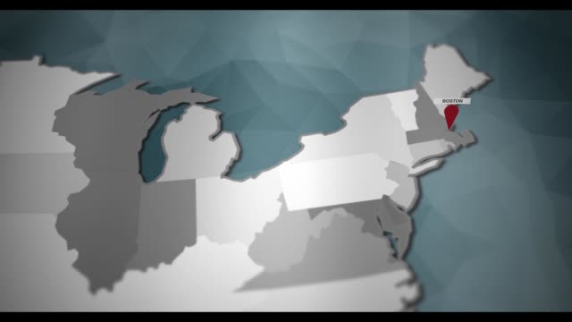 Modern-United-States-motion-graphics-map---Boston-Pin-Location-Animation