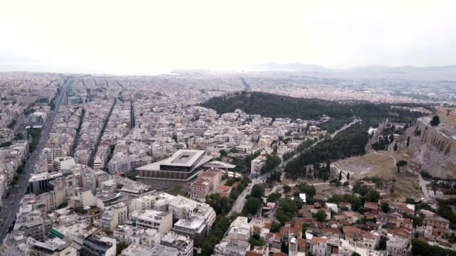Luftbild-von-der-Akropolis-in-Athen,-Griechenland