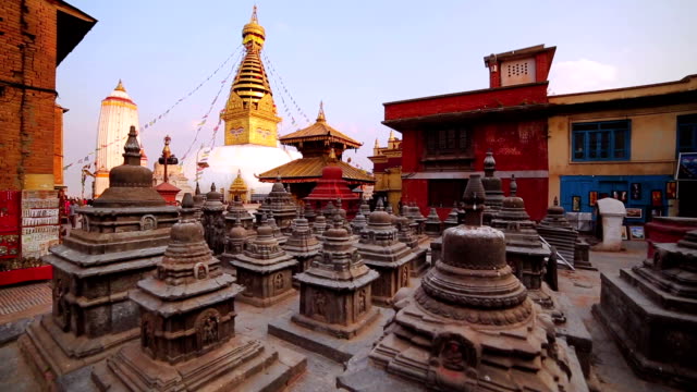 Symbol-von-Nepal,-Buddha-Augen-in-Kathmandu.