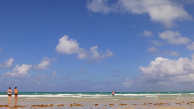 Estados-Unidos-día-de-verano-Miami-Sur-beach,-florida-panorama-4-K