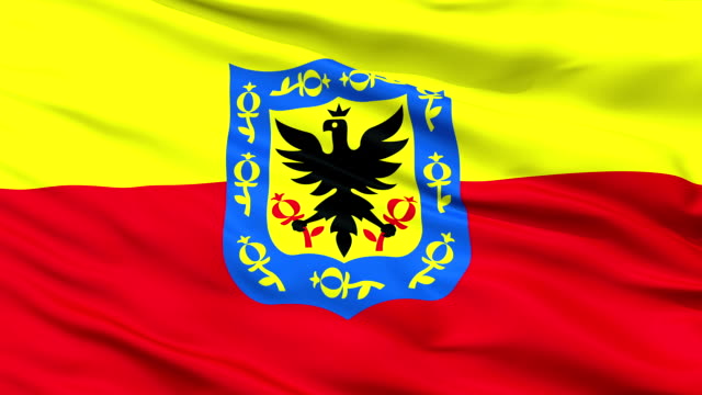 Bogota-Stadt-Nahaufnahme-Wehende-Flagge