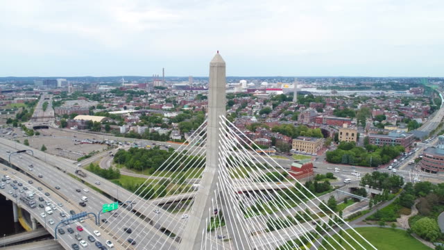 Aerial-Umlaufbahn-Zakim-Brücke-Boston